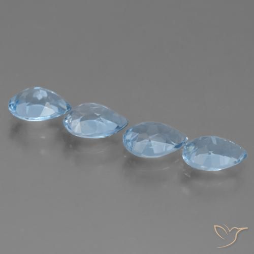 Gemas de Topacio Azul Suizo natural de 3.44 ct, En forma de pera, VVS-VS