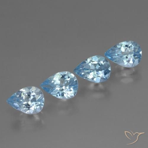 3.32ctw Natural Azul Suizo Topacio, En forma de pera, VVS-VS