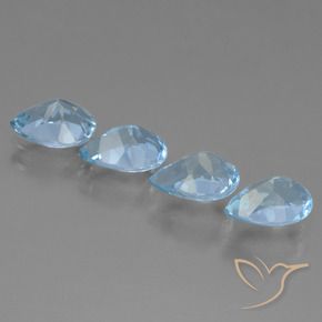 Gemas de Topacio Azul Cielo natural de 3.50 ct, En forma de pera, VVS-VS