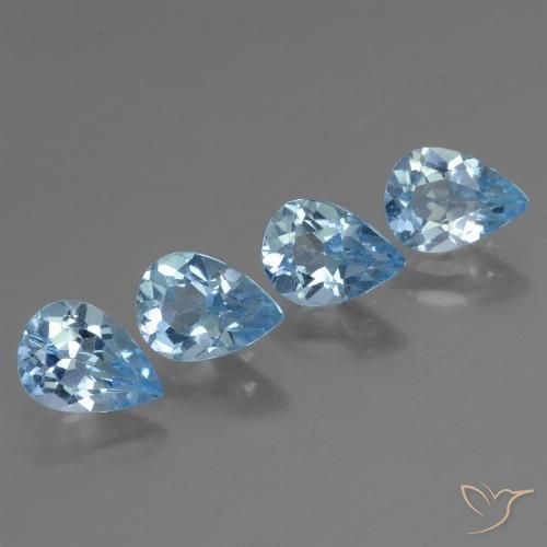 3.09ctw Natural Azul Cielo Topacio, En forma de pera, VVS-VS, Photo A