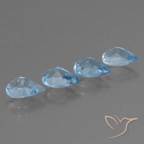 Gemas de Topacio Azul Cielo natural de 3.09 ct, En forma de pera, VVS-VS
