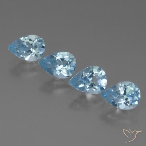 3.20ctw Natural Azul Cielo Topacio, En forma de pera, VVS-VS