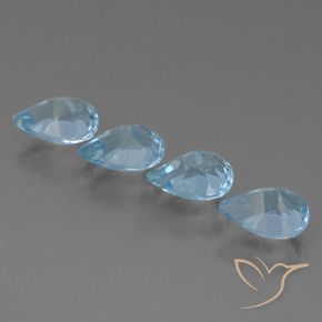 Gemas de Topacio Azul Cielo natural de 3.20 ct, En forma de pera, VVS-VS