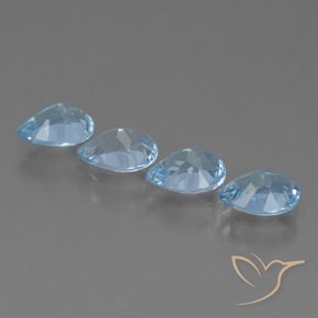 Gemas de Topacio Azul Suizo natural de 3.40 ct, En forma de pera, VVS-VS
