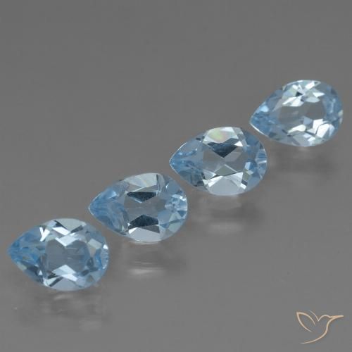 3.02ctw Natural Azul Cielo Topacio, En forma de pera, VS