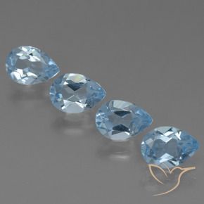 Gemas de Topacio Azul Cielo natural de 3.02 ct, En forma de pera, VS