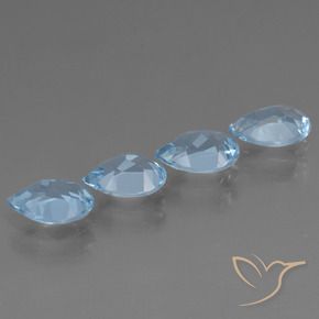 Gemas de Topacio Azul Cielo natural de 3.02 ct, En forma de pera, VS