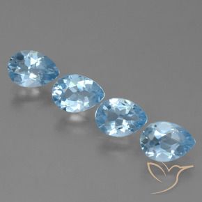 Gemas de Topacio Azul Cielo natural de 3.24 ct, En forma de pera, VS
