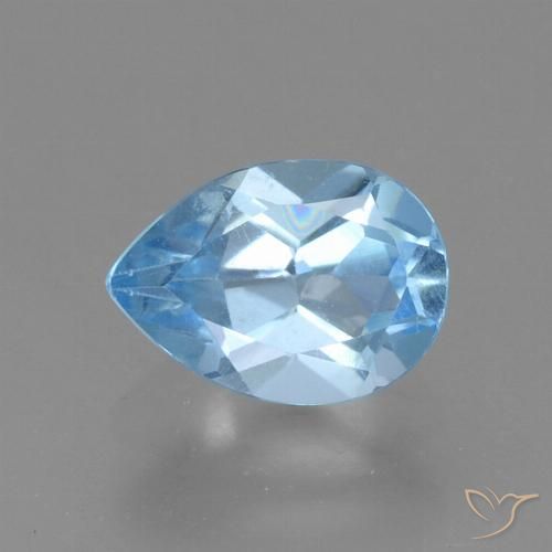 0.88ct Natural Azul Suizo Topacio, En forma de pera, VS