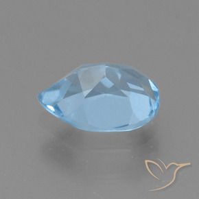 Topacio Azul Suizo natural de 0.88 ct, En forma de pera, VS