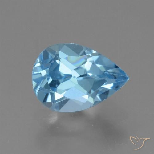 0.93ct Natural Azul Suizo Topacio, En forma de pera, VS