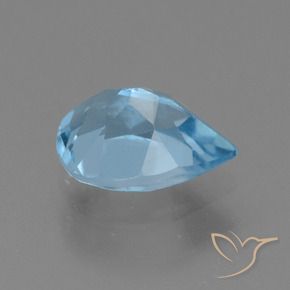 Topacio Azul Suizo natural de 0.93 ct, En forma de pera, VS