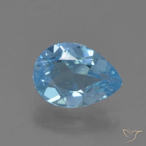 0.88ct Natural Azul Suizo Topacio, En forma de pera, VS