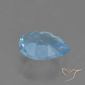 Topacio Azul Suizo natural de 0.88 ct, En forma de pera, VS