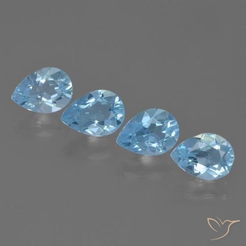 3.35ctw Natural Azul Cielo Topacio, En forma de pera, VVS-VS