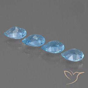 Gemas de Topacio Azul Cielo natural de 3.35 ct, En forma de pera, VVS-VS