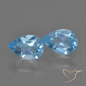 Gemas de Topacio Azul Cielo natural de 1.59 ct, En forma de pera, VS