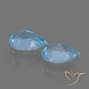 Gemas de Topacio Azul Cielo natural de 1.59 ct, En forma de pera, VS