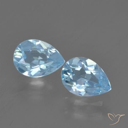 1.63ctw Natural Azul Cielo Topacio, En forma de pera, VVS-VS