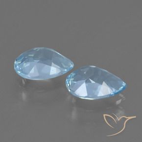 Gemas de Topacio Azul Cielo natural de 1.63 ct, En forma de pera, VVS-VS