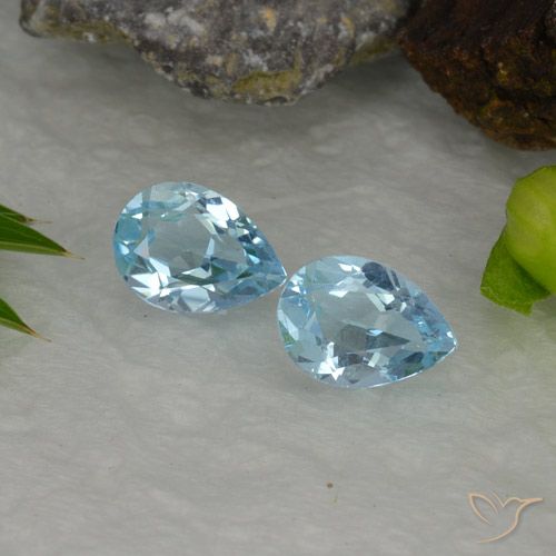 1.65ctw Natural Azul Cielo Topacio, En forma de pera, VVS-VS