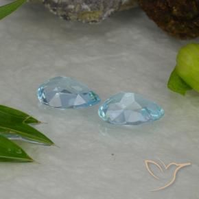Gemas de Topacio Azul Cielo natural de 1.65 ct, En forma de pera, VVS-VS