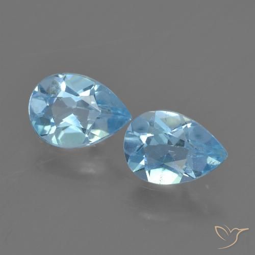 1.53ctw Natural Azul Cielo Topacio, En forma de pera, VS