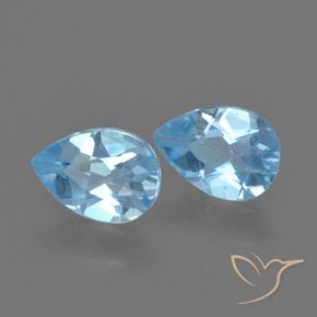 Gemas de Topacio Azul Cielo natural de 1.53 ct, En forma de pera, VS