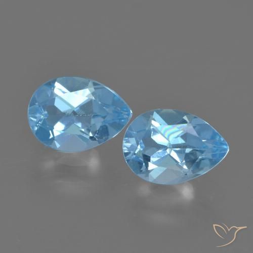 1.66ctw Natural Azul Cielo Topacio, En forma de pera, VS
