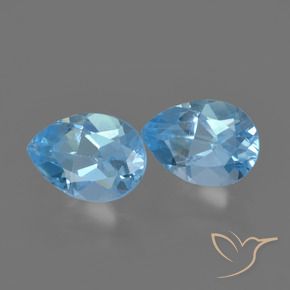 Gemas de Topacio Azul Cielo natural de 1.66 ct, En forma de pera, VS
