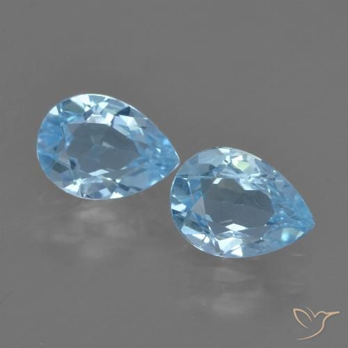 1.71ctw Natural Azul Cielo Topacio, En forma de pera, VVS-VS