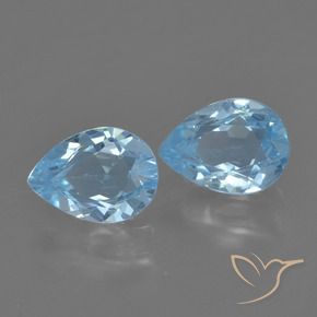 Gemas de Topacio Azul Cielo natural de 1.71 ct, En forma de pera, VVS-VS
