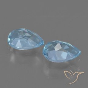Gemas de Topacio Azul Cielo natural de 1.71 ct, En forma de pera, VVS-VS