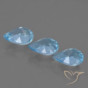 Gemas de Topacio Azul Cielo natural de 2.20 ct, En forma de pera, VS