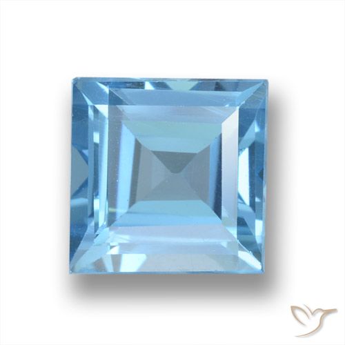 2.25ct Natural Azul Suizo Topacio, Cuadrado, VVS-VS