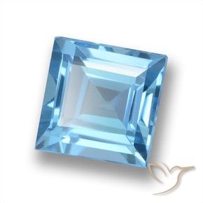 Topacio Azul Suizo natural de 2.25 ct, Cuadrado, VVS-VS