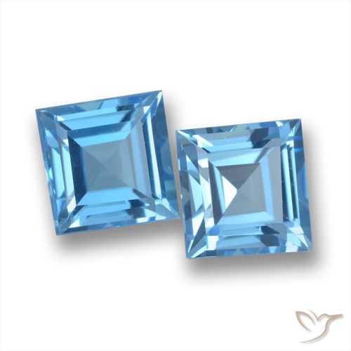 3.99ctw Natural Azul Cielo Topacio, Cuadrado, VVS-VS