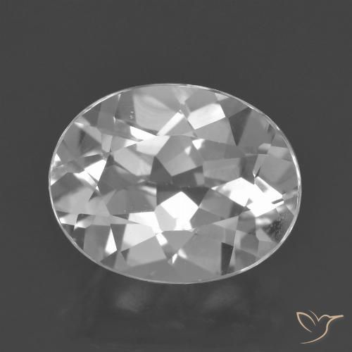 3.14ct Natural Blanco Topacio, Ovalada, VVS-VS