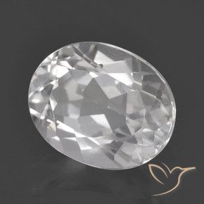 Topacio Blanco natural de 3.85 ct, Ovalada, VVS-VS