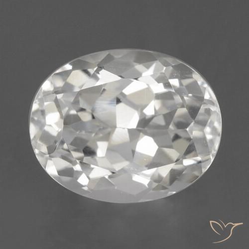 3.67ct Natural Blanco Topacio, Ovalada, VVS-VS