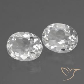 Gemas de Topacio Blanco natural de 6.37 ct, Ovalada, VVS-VS