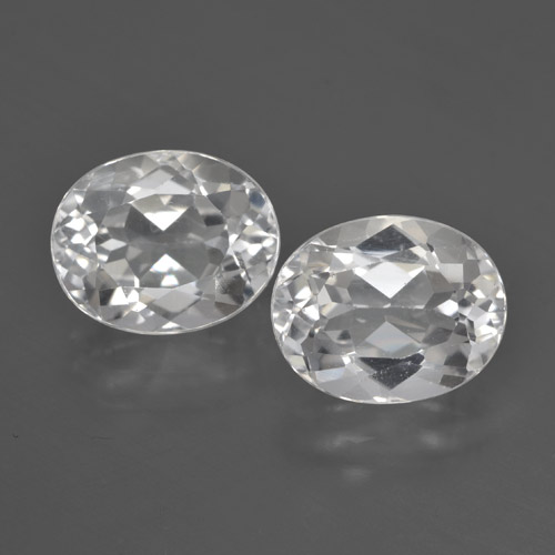 Gemas de topacio blanco natural de 7,63 ct, corte óvalo, VVS-VS