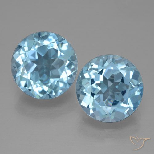 6.45ctw Natural Azul Suizo Topacio, Redondo, VVS-VS