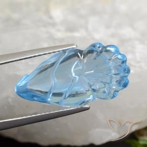 Topacio Azul Suizo natural de 15.40 ct, Elegante, Transparente