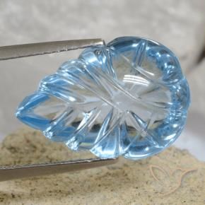 Topacio Azul Suizo natural de 12.38 ct, Elegante, Transparente