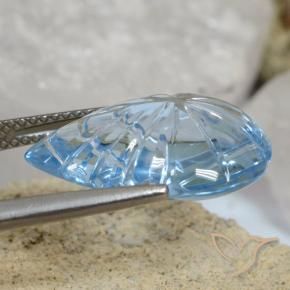 Topacio Azul Suizo natural de 12.38 ct, Elegante, Transparente