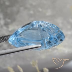 Topacio Azul Suizo natural de 12.38 ct, Elegante, Transparente