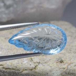 Topacio Azul Suizo natural de 13.93 ct, Elegante, Transparente