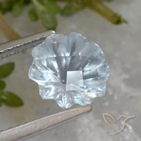 Topacio Azul Cielo natural de 1.90 ct, Corte Flor, Transparente