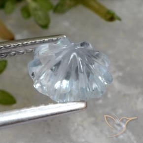 Topacio Azul Cielo natural de 1.90 ct, Corte Flor, Transparente